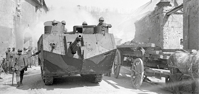 Un char pendant la première guerre mondiale