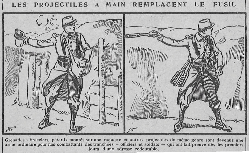 Dessins de grenades dans Almanach en 1916.