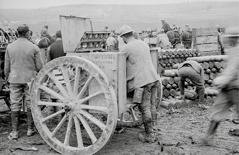 Positions d'artillerie française au nord de Verdun, juin 1916