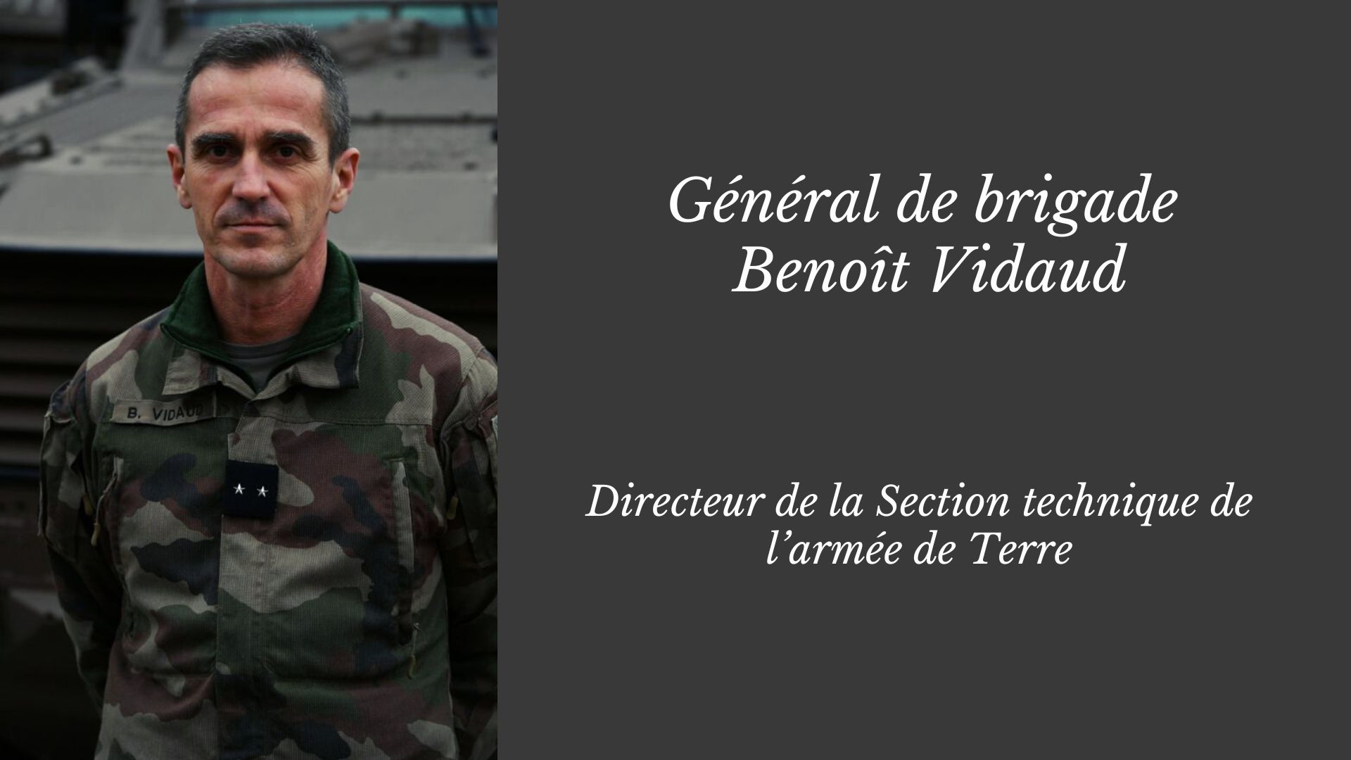 Général de brigade Benoît Vidaud, directeur de la STAT