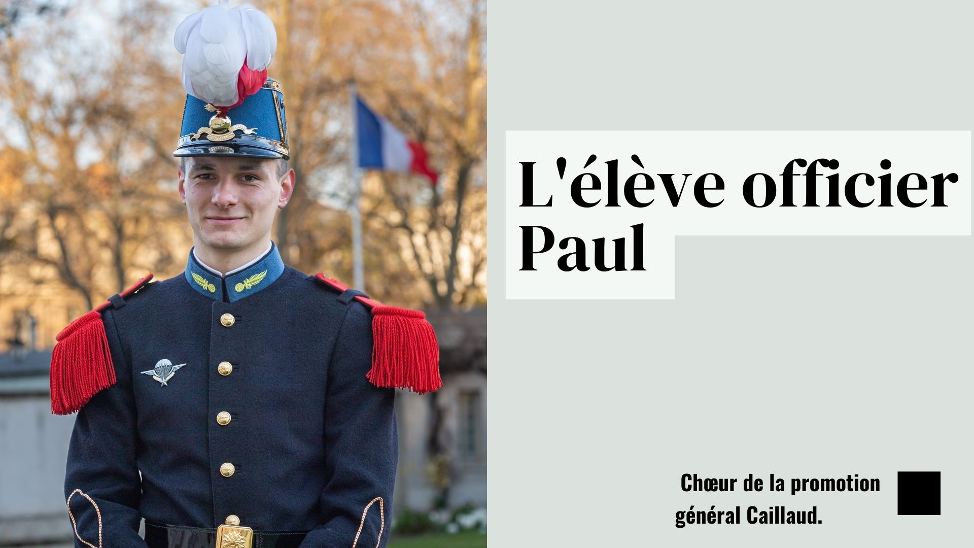 L'élève-officier Paul est aux commandes du Choeur de la promotion général Caillaud.