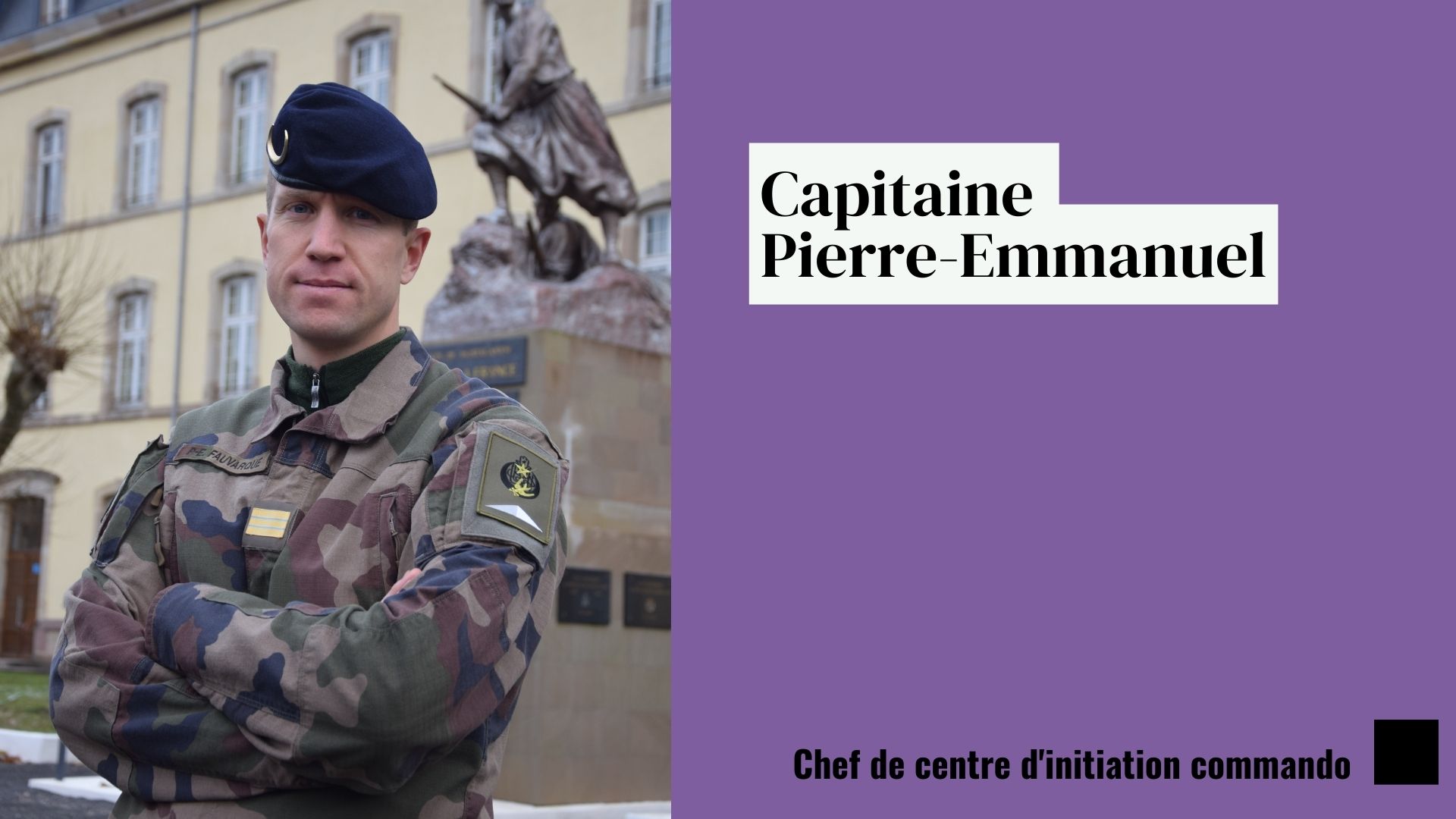 Le capitaine Pierre-Emmanuel présente la mission du nouveau centre d'initiation commando du fort des Adelphes. 