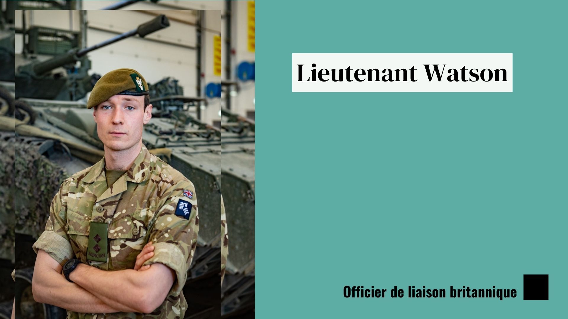 Le lieutenant Watson, officier de liaison britannique.