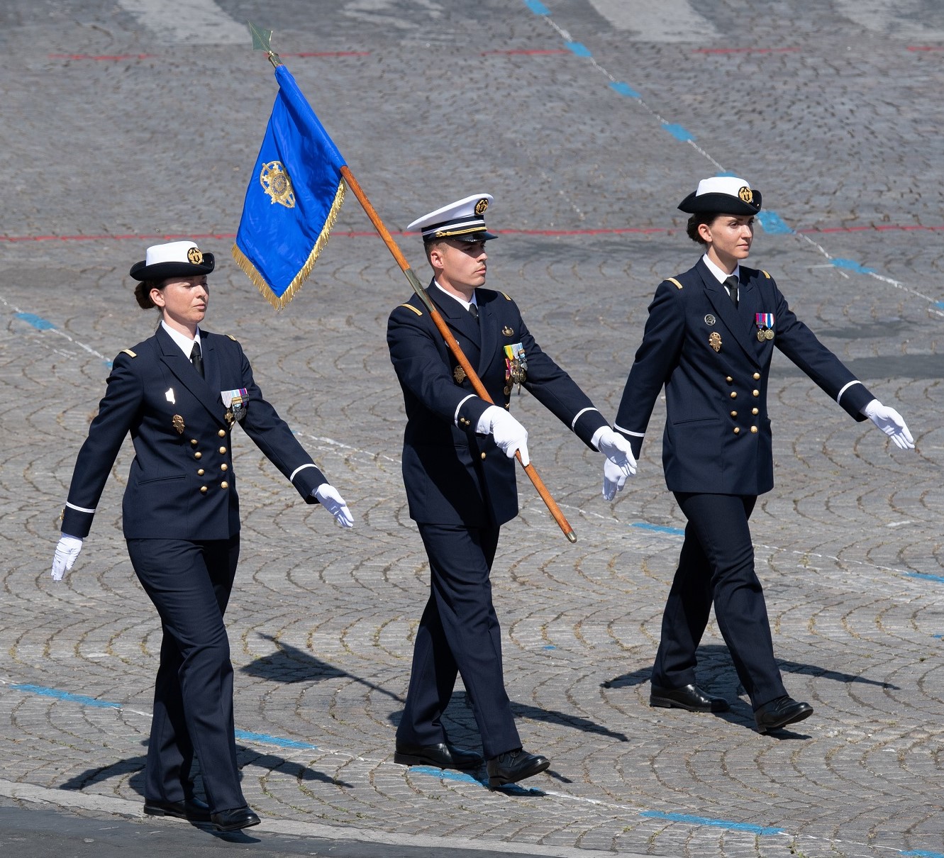 L'adjudant-chef était porte-fanion du SJM, tout juste créé, lors du défilé du 14 juillet 2022.