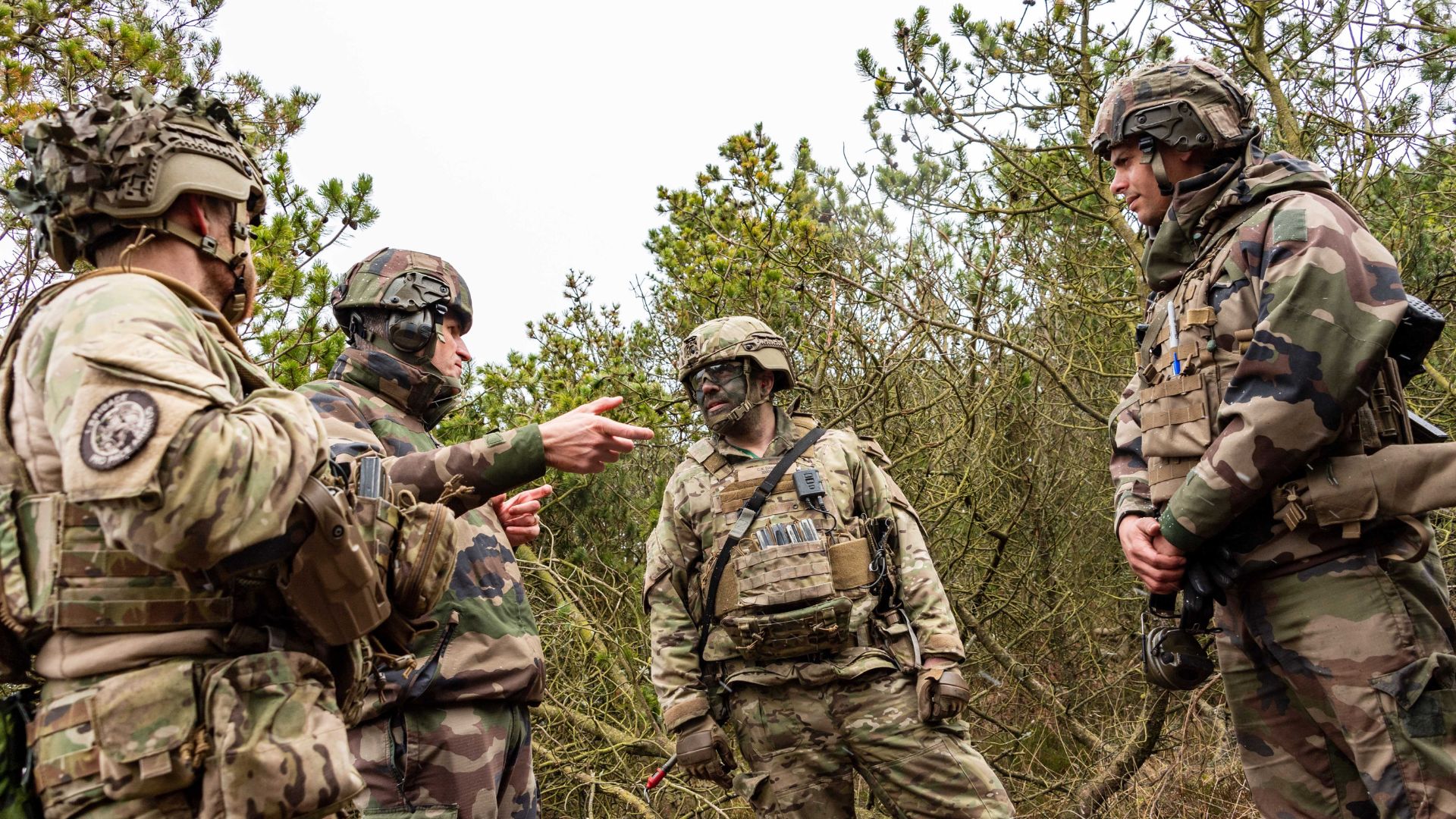 Le chef de corps du 1er Artillery Battalion danois s'entretient avec le chef BOI du 93e RAM.