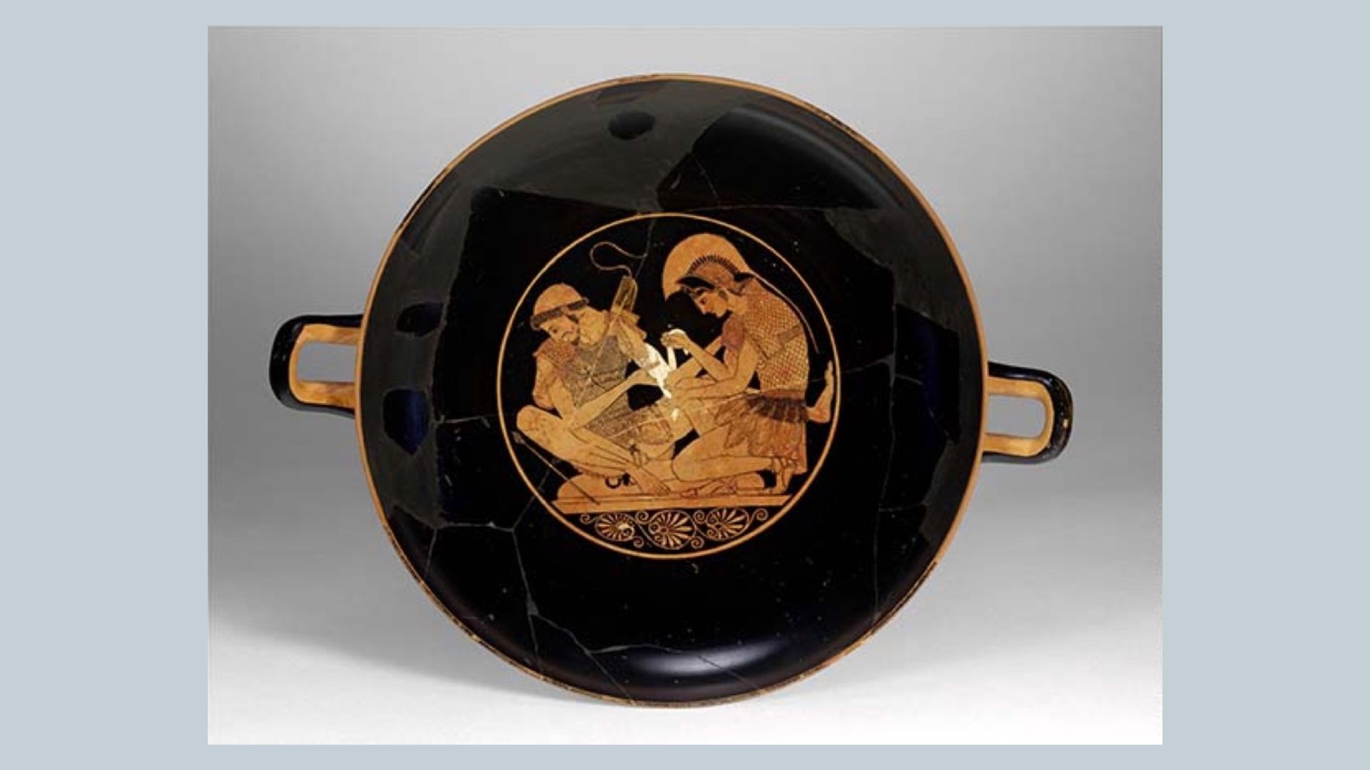 Achille et Patrocle, kylix à figures rouges 