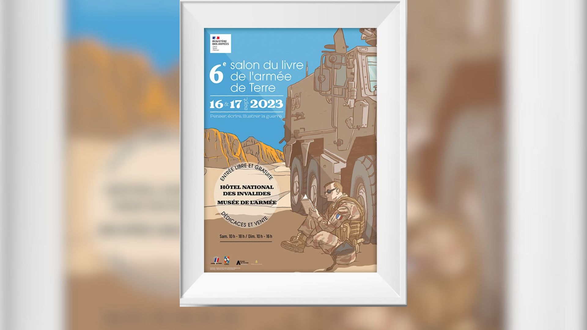 Affiche du salon du livre de l'armée de Terre 2023