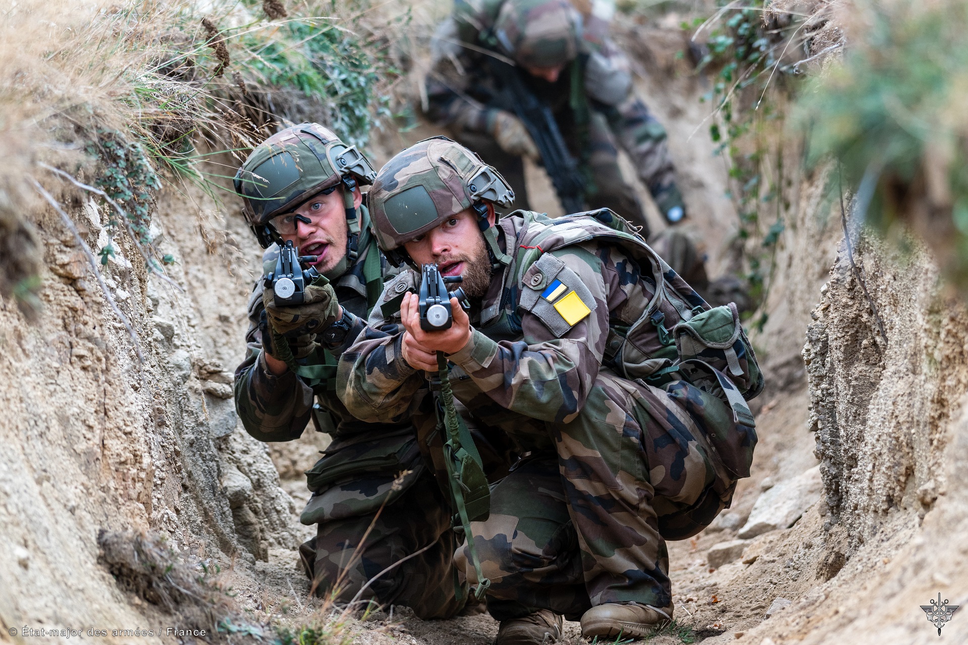 Formation des militaires ukrainiens au combat tranchée, octobre 2023.