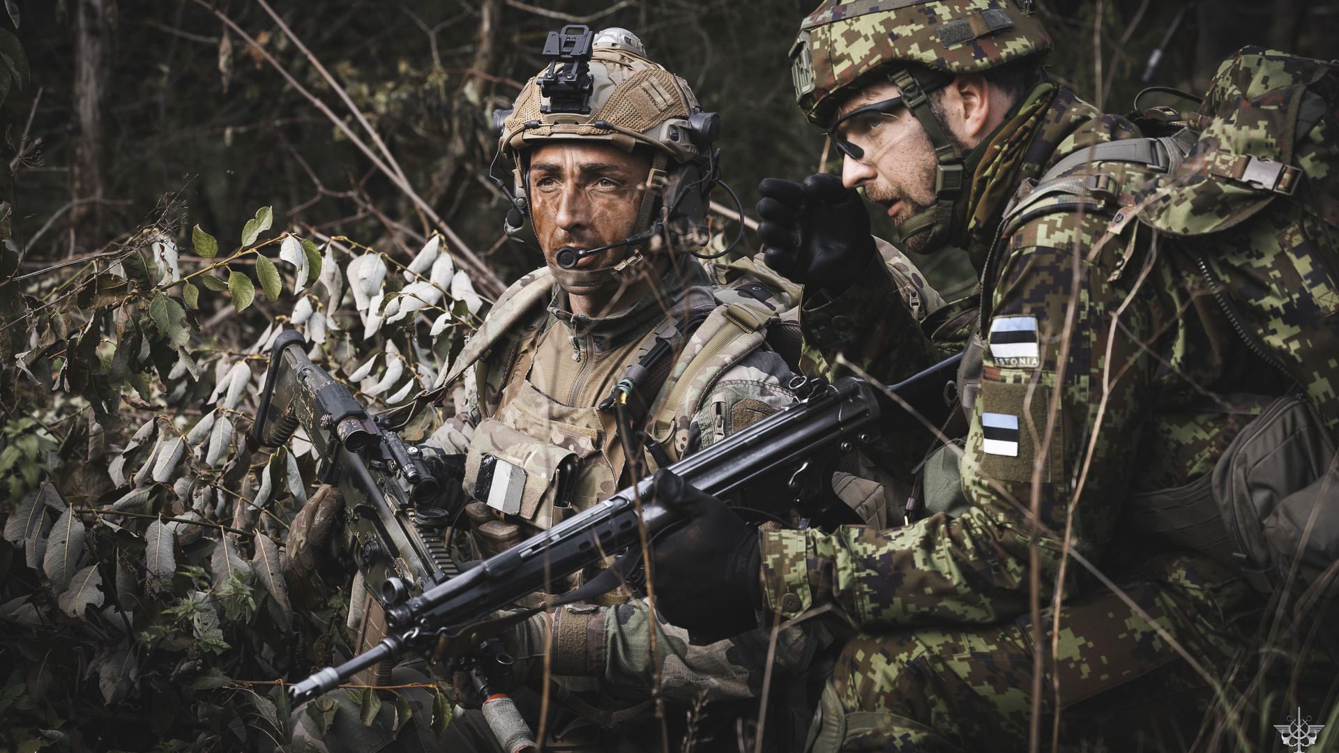 Exercice conjoint du 1er régiment de chasseurs parachutistes avec l'Estonian Defence League.