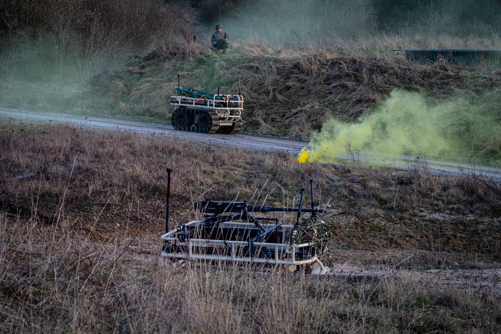 Le robot “la Mule” soulage les soldats d’une partie de leur charge. Il porte jusqu’à 700 kg, facilite l’extraction des blessés ou le transport d’une mitrailleuse 12,7 mm.